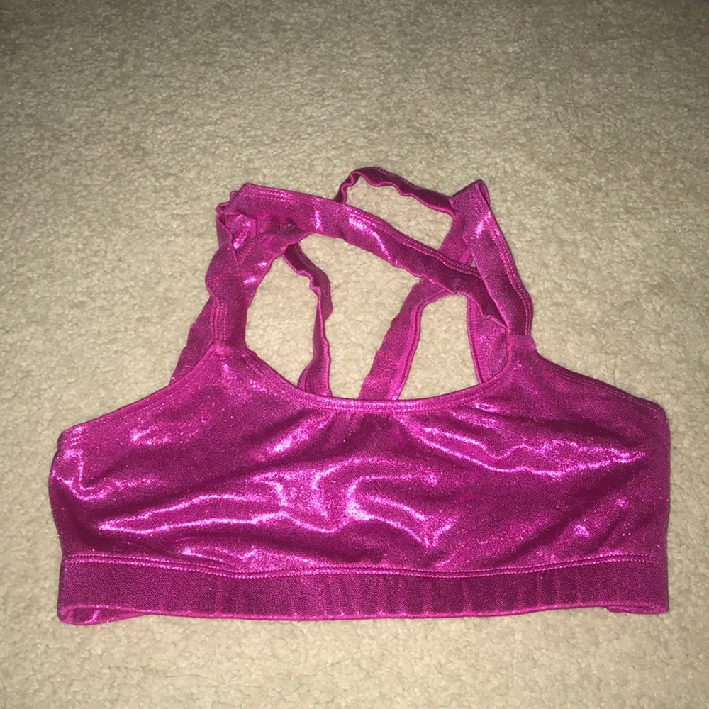 Sparkly pink sports bra